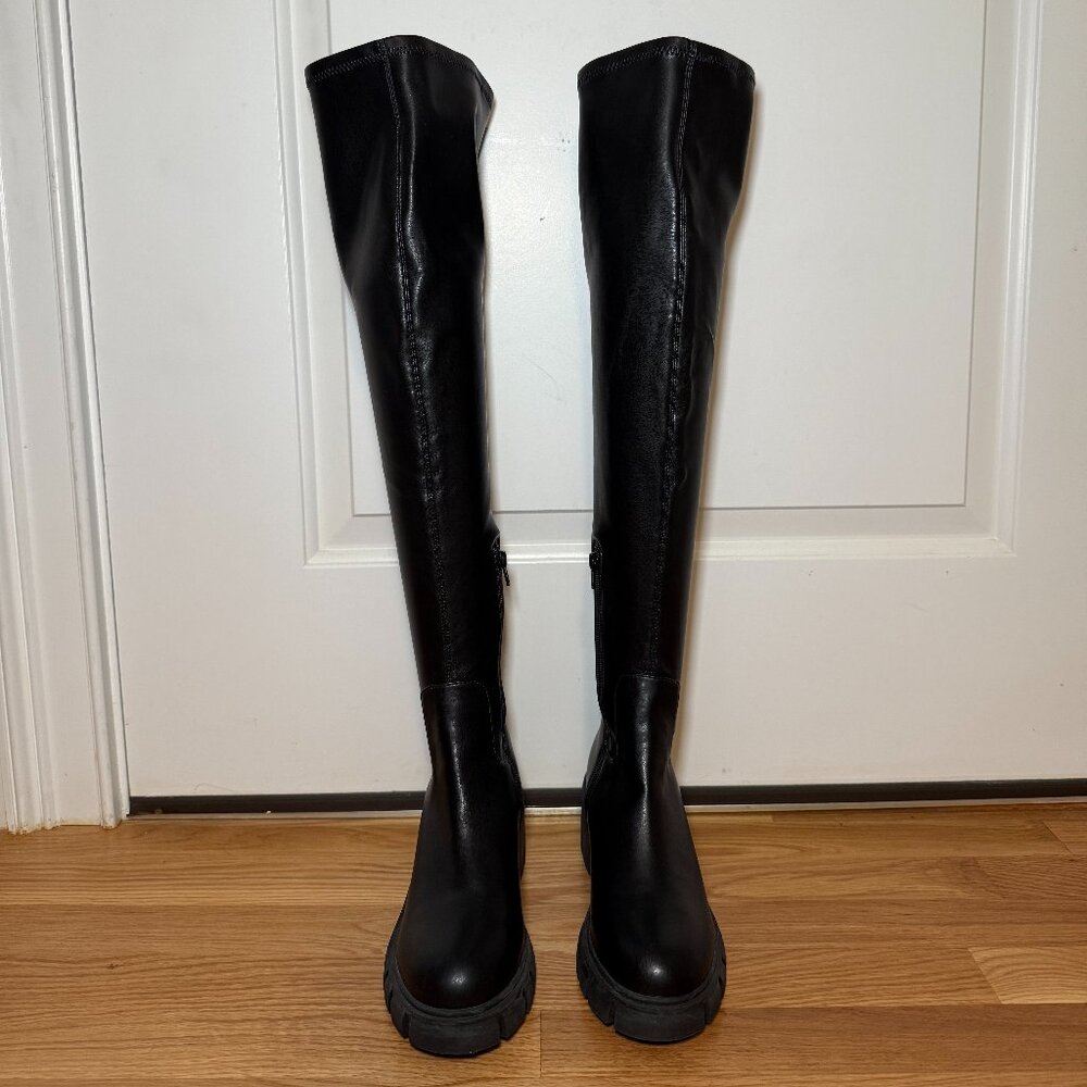 Steve Madden Over the Knee Black Boots - "Blakley Black"